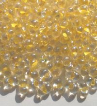 25 grams of 3x7mm Yellow Lined Crystal Lustre Farfalle Seed Beads